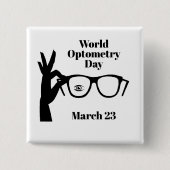 World Optometry Day Button met Glasses Silhouette (Voorkant)