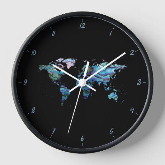 WORLD PAUA SQUARE WALL CLOCK (Voorkant)