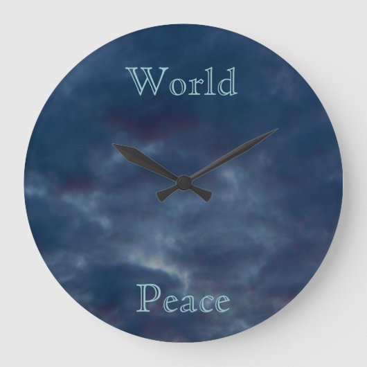 World Peace Blue Clouds Grote Klok (Voorkant)