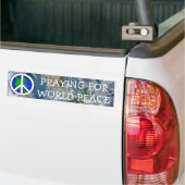 World Peace Earth en Peace Sign-BUMPERSTICKER Bumpersticker (Op Truck)