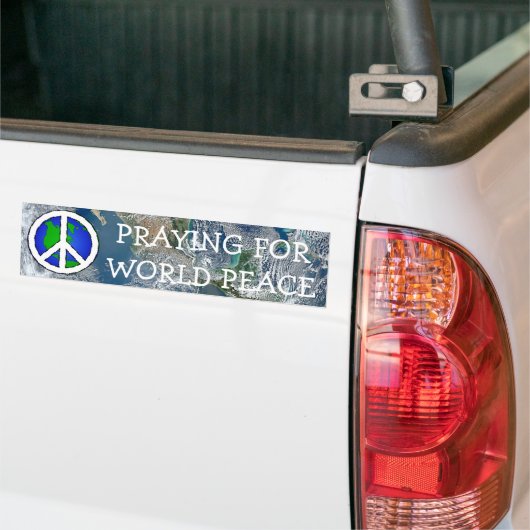 World Peace Earth en Peace Sign-BUMPERSTICKER Bumpersticker (Op Truck)