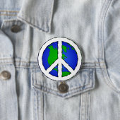 World Peace Earth en Peace Sign-Button Ronde Button 7,6 Cm (In situ)