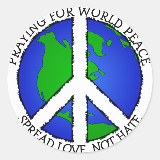 World Peace Earth en Peace Sign Sticker (Voorkant)