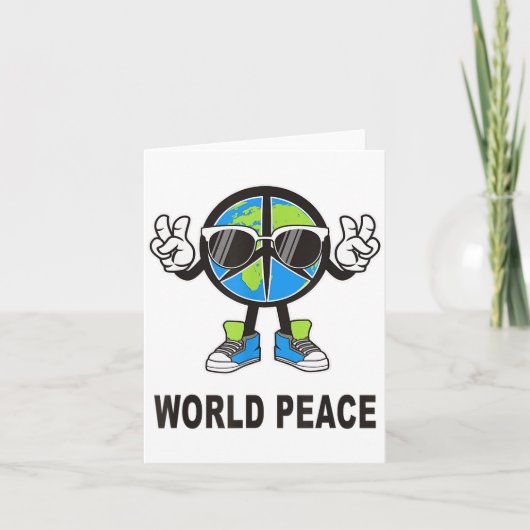 World Peace On Earth Shirt Global Love Peace Sign Kaart (Voorkant)