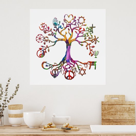 World Peace Tree Rainbow  Poster (Cuisine)