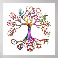 World Peace Tree Rainbow  Poster