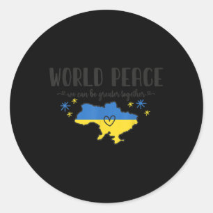 World Peace Ukraine Shirt Geen oorlog in Oekraïne  Ronde Sticker