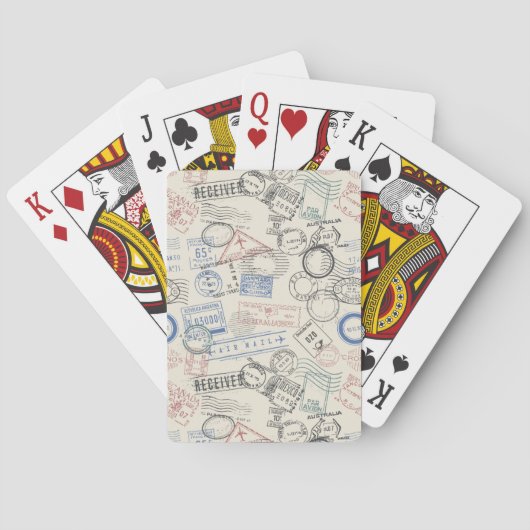 World Postage Stamps Pattern Pokerkaarten (Achterkant)