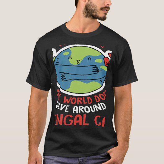 World Revolves Around My Bengal Cat Nature Cat T-shirt (Voorkant)