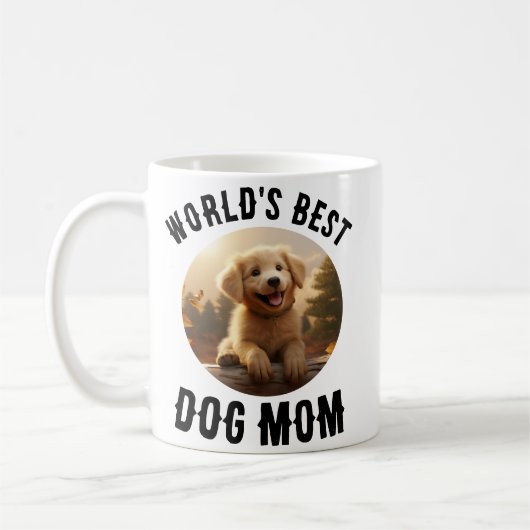 World’s Best Dog Mom | Custom Pet Photo Frame Mug (Gauche)