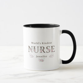 World’s Kindest  Nurse Floral Christmas Mok