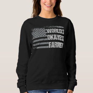 World S Okayest Farmer American US Flag Mannen Wom Trui
