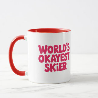 World’s Okayest Skier Funny Ski Mug