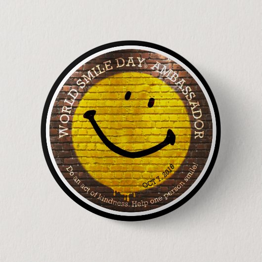 World Smile Day® Ambassadeur 2016 Button (Voorkant)