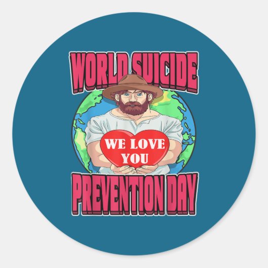 World Suicide Prevention Day Motivational Dad Sept Ronde Sticker (Voorkant)