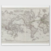  World Telegraph Lines Map (1855) Cadeaupapier (Vlak)