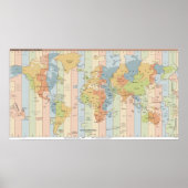 World Time Zones Map Poster (Voorkant)