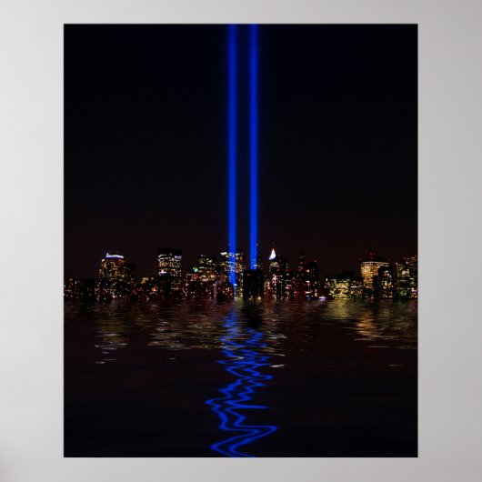World Trade Center Tribuin Light 's nachts Poster (Voorkant)