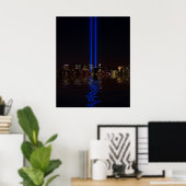 World Trade Center Tribuin Light 's nachts Poster (Thuiskantoor)