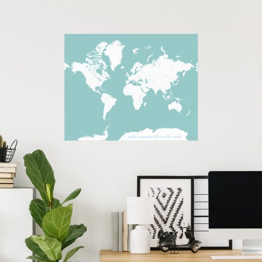 World Travel Map -  achtergrondkleur Poster (Thuiskantoor)