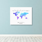 World Travel Map Weddenschap Boek Canvas Afdruk (Insitu (Houten vloer))