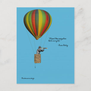 World traveler card met heteluchtballon briefkaart