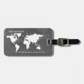 World Traveler Grayish Map Name Bagagelabel (Voorkant horizontaal)