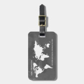 World Traveler Grayish Map Name Bagagelabel (Voorkant verticaal)