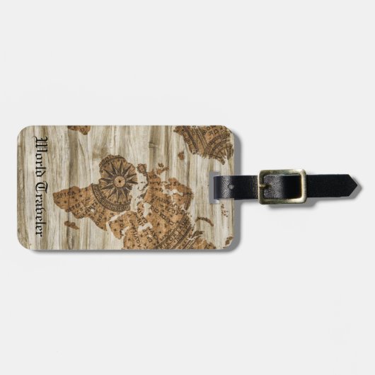  World Traveler Map Business Bagagelabel (Voorkant horizontaal)