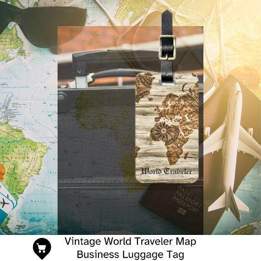  World Traveler Map Business Bagagelabel