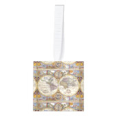 World Traveler  Map Kubus Ornament (Voorkant)