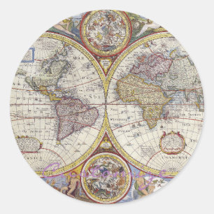 World Traveler  Map Thunder_Cove Ronde Sticker