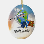 World Traveler, prettige kerst Keramisch Ornament (Rechts)