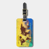 World Traveler Yellowish Map Name Bagagelabel (Voorkant verticaal)
