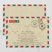 World Traveller Airmail Baby shower Kaart (Voorkant / Achterkant)