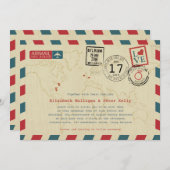 World Traveller Airmail | Bruiloft Kaart (Voorkant / Achterkant)