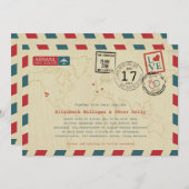 World Traveller Airmail | Bruiloft Kaart (Voorkant / Achterkant)