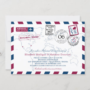 World Traveller Airmail   repetitiediner Kaart