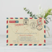 World Traveller Airmail | Vrijgezellenfeest Kaart (Staand voorkant)