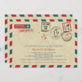 World Traveller Airmail | Vrijgezellenfeest Kaart (Voorkant / Achterkant)