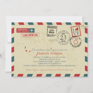 World Traveller Airmail VRIJGEZELLENFEEST VAN TE Kaart