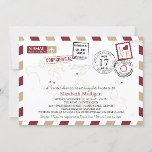 World Traveller Airmail Washington DC Vrijgezellen Kaart
