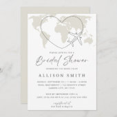 World Traveller Bruids Douche Uitnodiging (Voorkant / Achterkant)