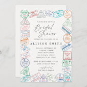 World Traveller Bruids Douche Uitnodiging (Voorkant / Achterkant)