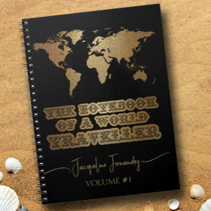 World Traveller Gold Glitter Adventure Wereldkaart Notitieboek