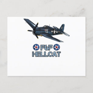 World War 2 F6F Hellcat Fighter Airplane T-Shirt Briefkaart
