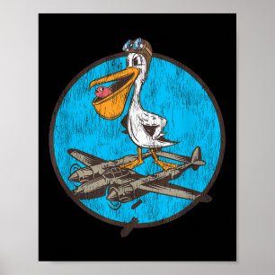 World War 2 Fighter Pilot Patch voor WWII P-38 Vet Poster