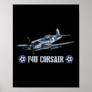 World War 2 Military Fighter Vliegtuig WWII F4U Co Poster