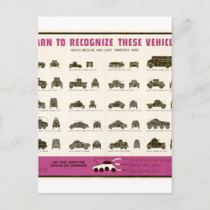 World_War_II_armored_Propaganda Poster Briefkaart