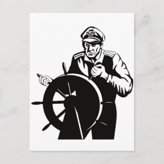World war two navtain sailor helmsman briefkaart